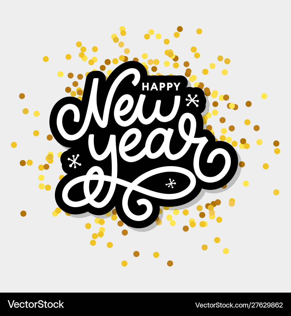 Happy new 2016 year holiday with lettering Happy new 2016 year holiday with lettering vector image