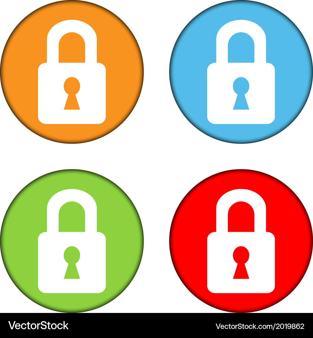 Lock button set Vector Image