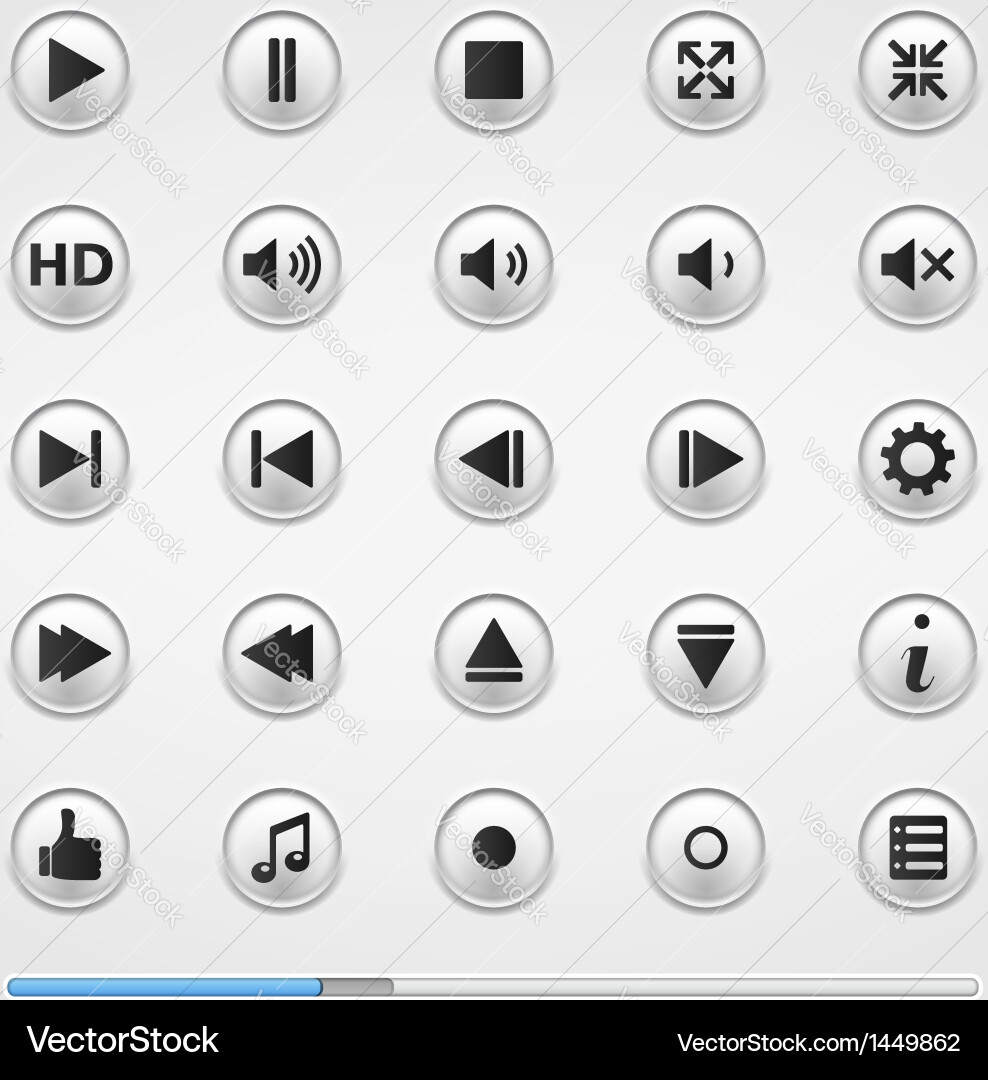 Media Player Button Set vector image