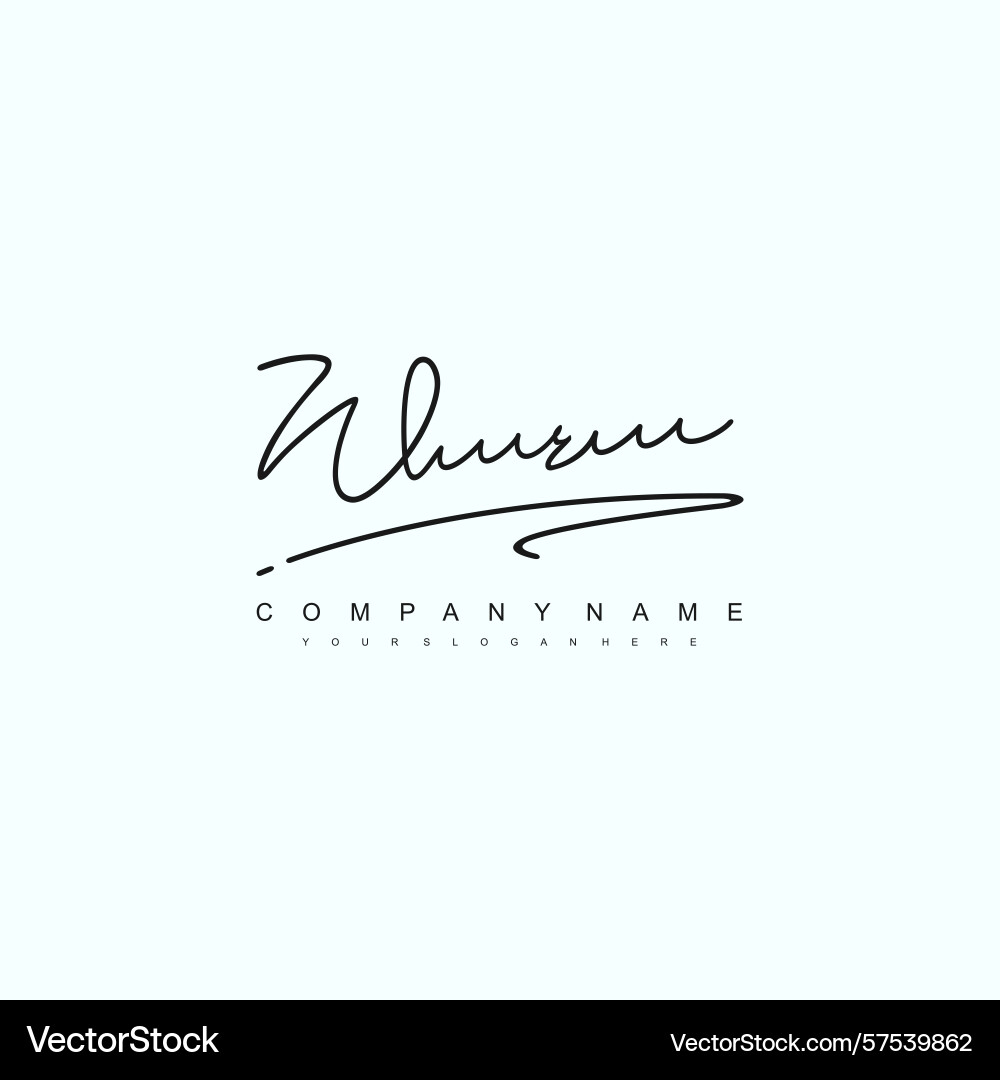 Minimal signature logo design with wr initials Vector Image