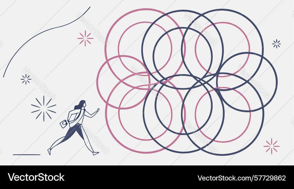 Person skating with dynamic circular patterns vector image