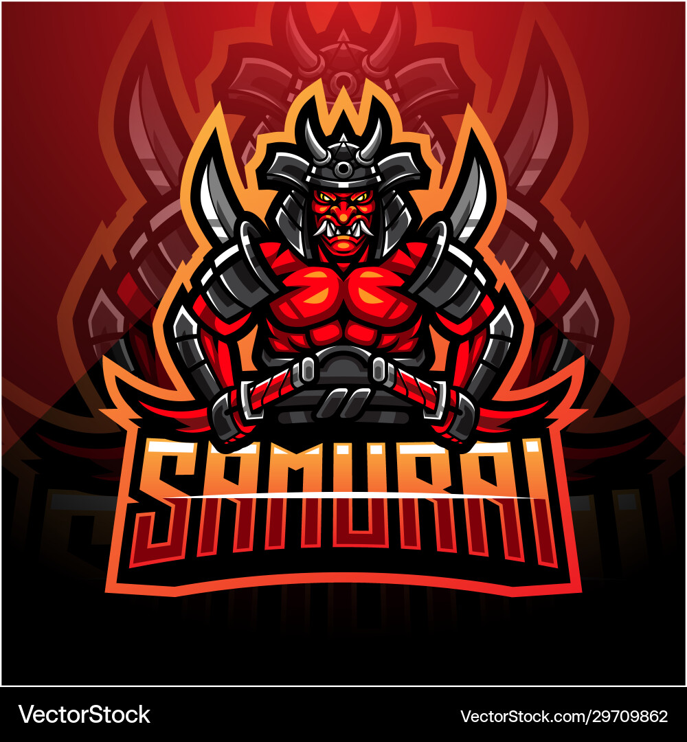 Samurai Esports Mascot Logo vector image