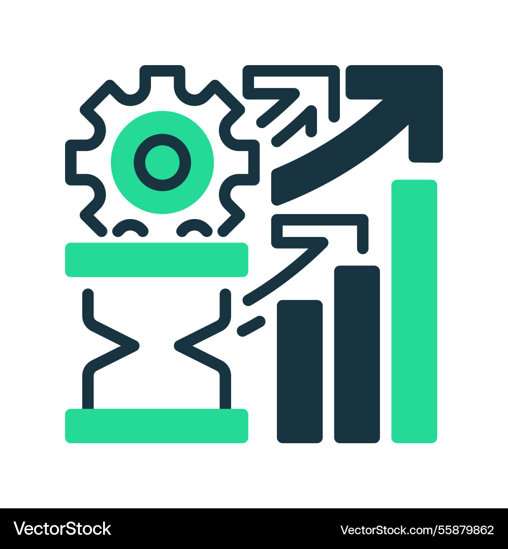 Time management report line icon linear style vector image