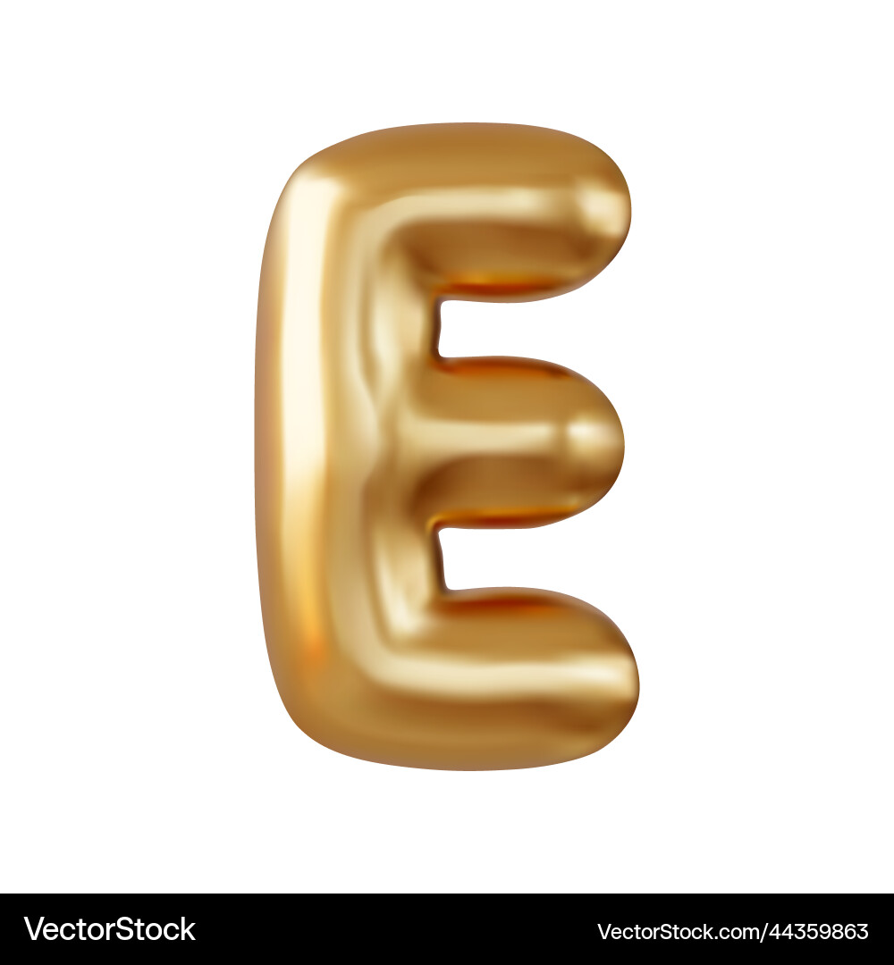 3d letter e uppercase vector image