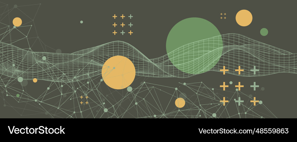 Abstract background with wireframe waves 3d Abstract background with wireframe waves 3d vector image