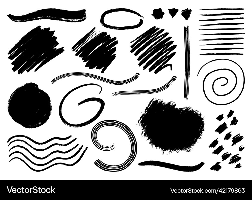 Artistic design elements collection shapes lines Artistic design elements collection shapes lines vector image
