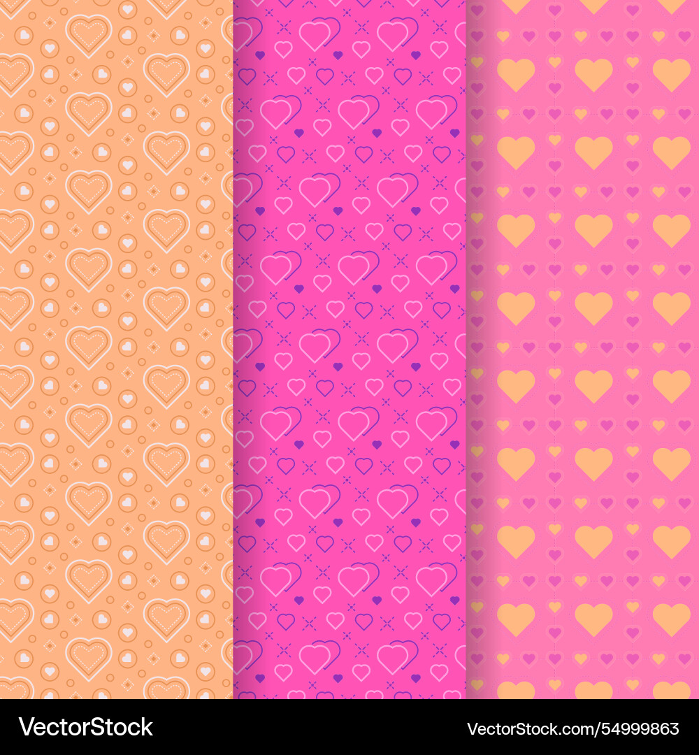 Heart pattern collection in flat design Vector Image