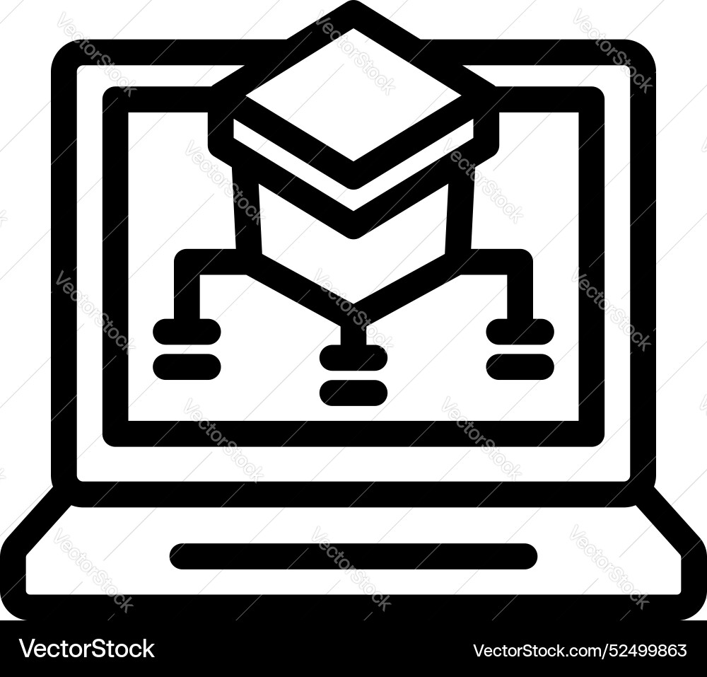 Laptop showing blockchain network Laptop showing blockchain network vector image