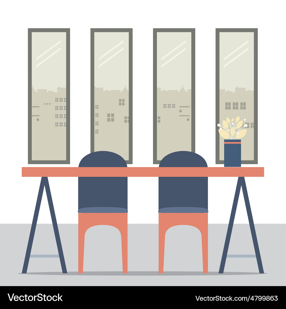 Modern Empty Chairs and Table Vector Image