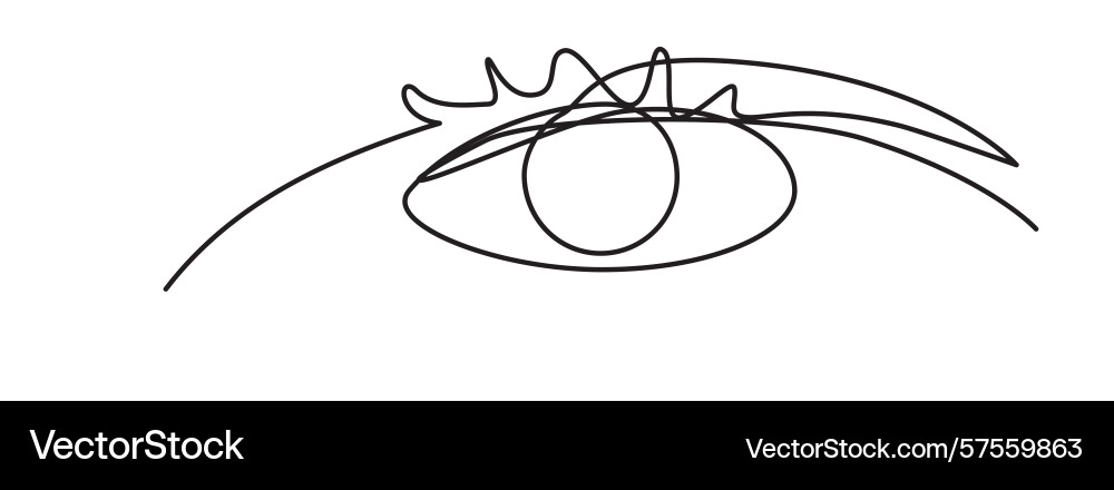 One line eye continuous vision abstract view One line eye continuous vision abstract view vector image
