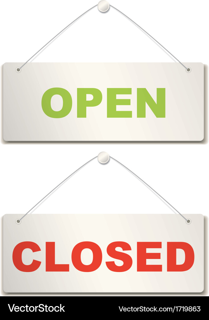 Open and Closed Door Sign Vector Image