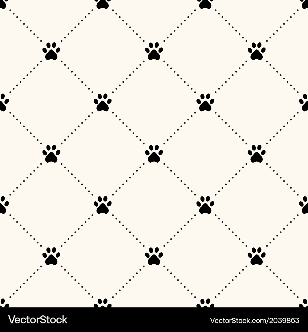Paw Print Seamless Pattern vector image