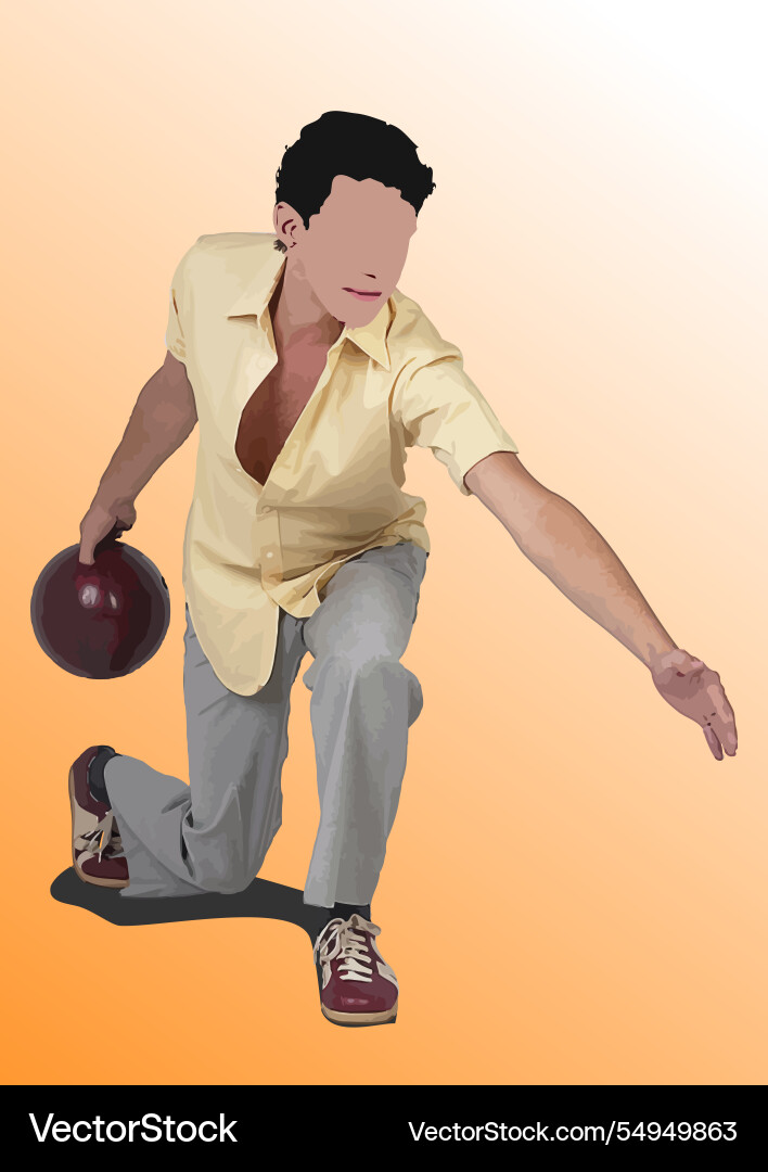 Professional bowling player in action 3d color Professional bowling player in action 3d color vector image