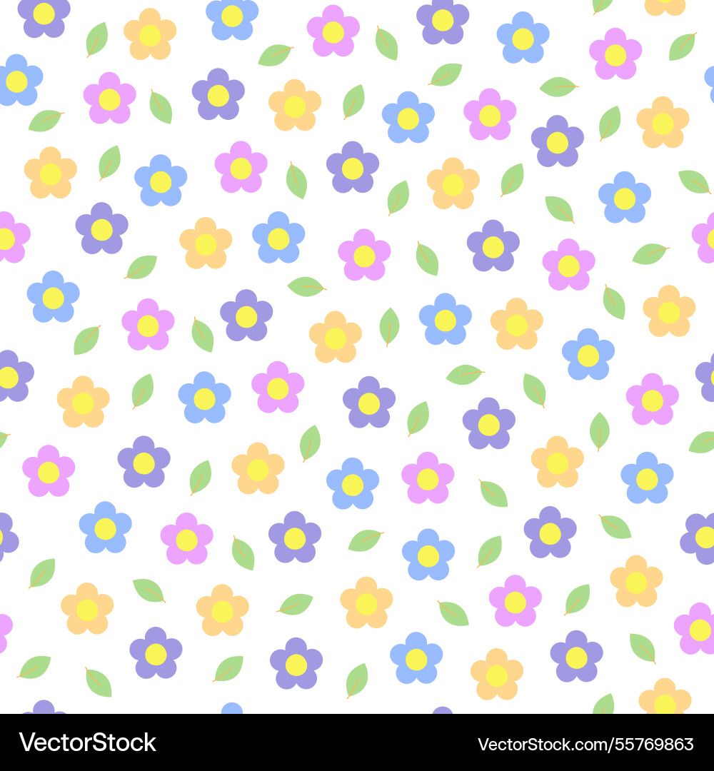 Simple flowers in random order seamless pattern Simple flowers in random order seamless pattern vector image