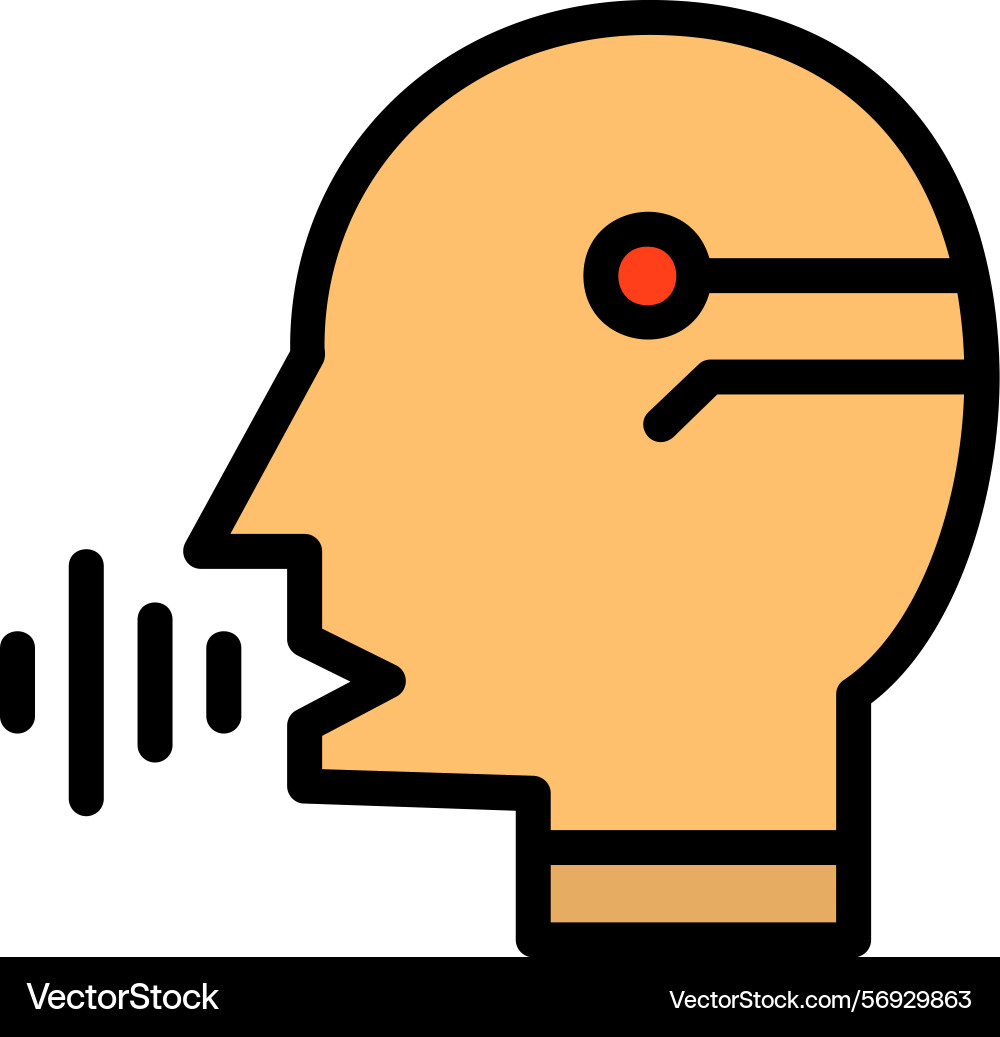 Voice recognition line filled style icon design vector image