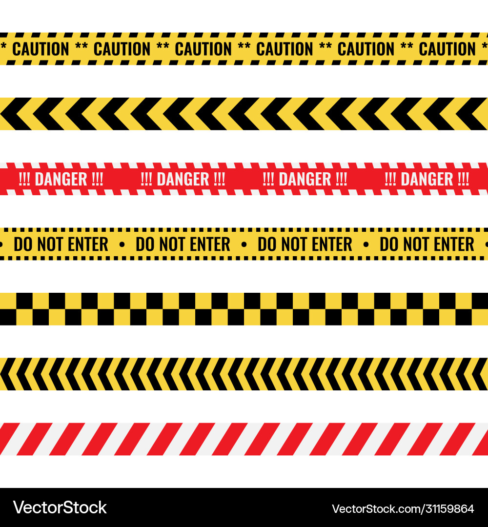 Caution Tape Seamless Pattern vector image