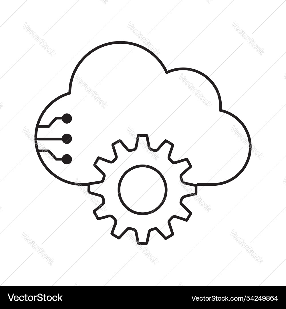 Cloud computing data processing machine learning Cloud computing data processing machine learning vector image