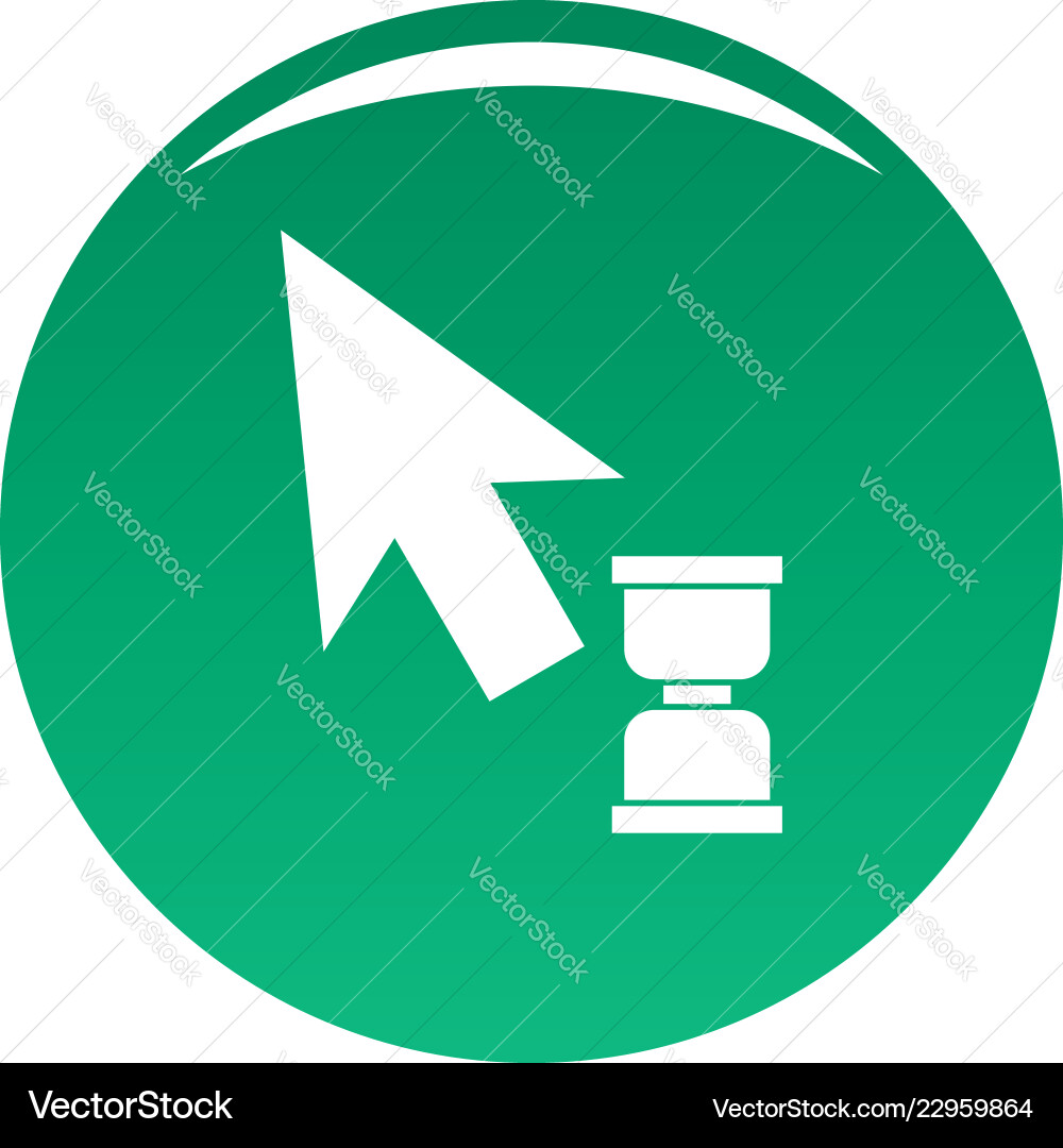 Cursor wait web icon green Cursor wait web icon green vector image