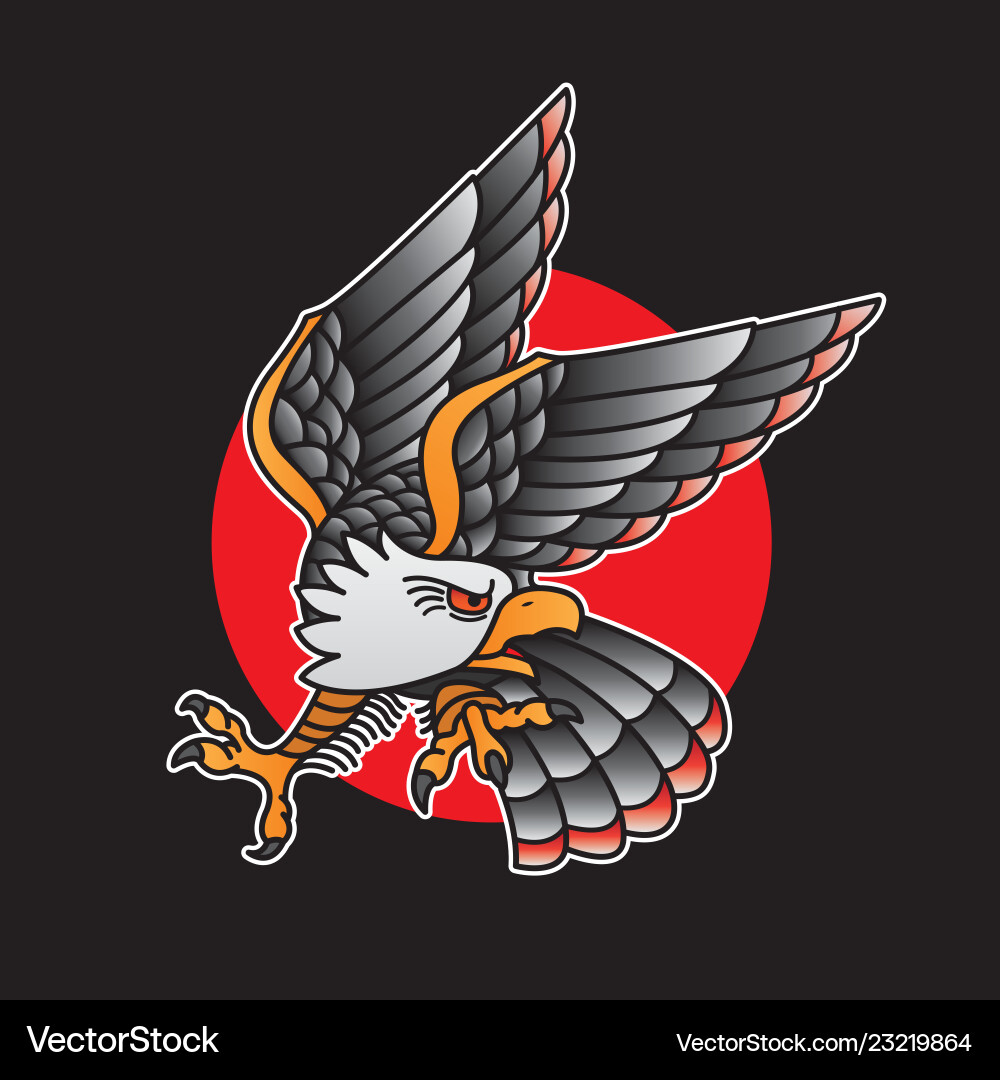 Design eagle tattoo old school Royalty Free Vector Image
