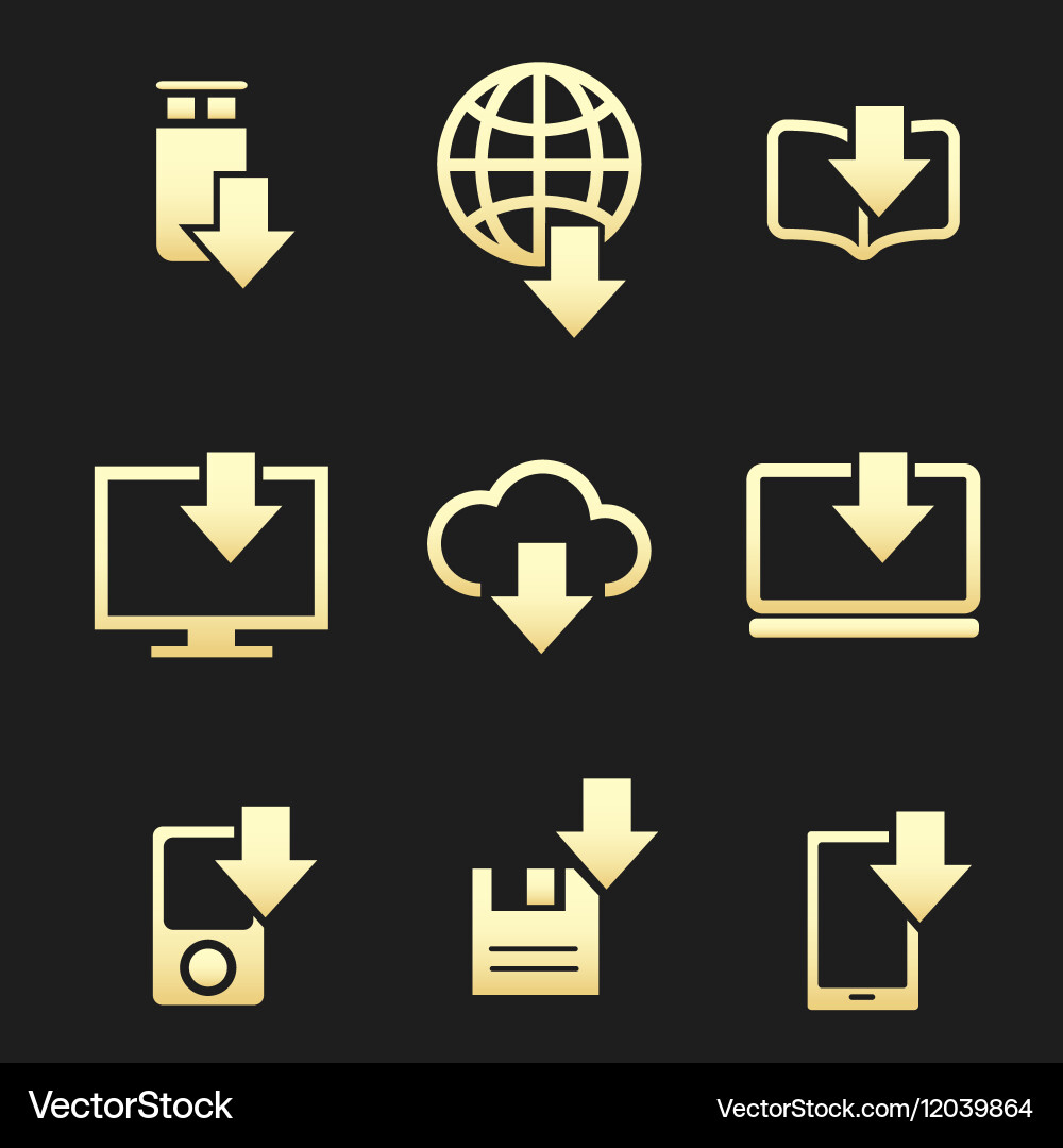 Different devices downloading data set Vector Image