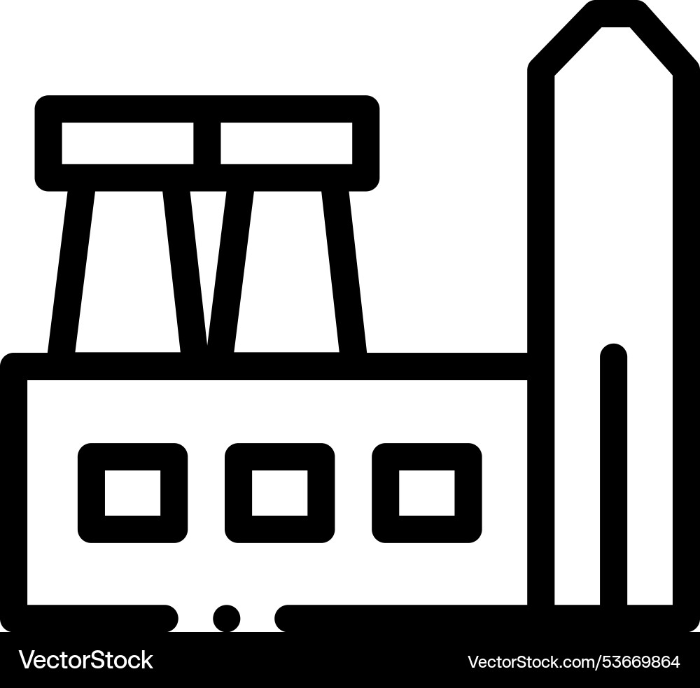 Factory icon thin linear style design isolated Factory icon thin linear style design isolated Vector Image