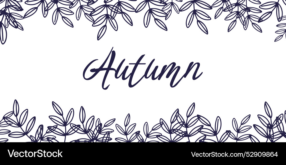 Hand drawn abstract autumn header with branches Vector Image