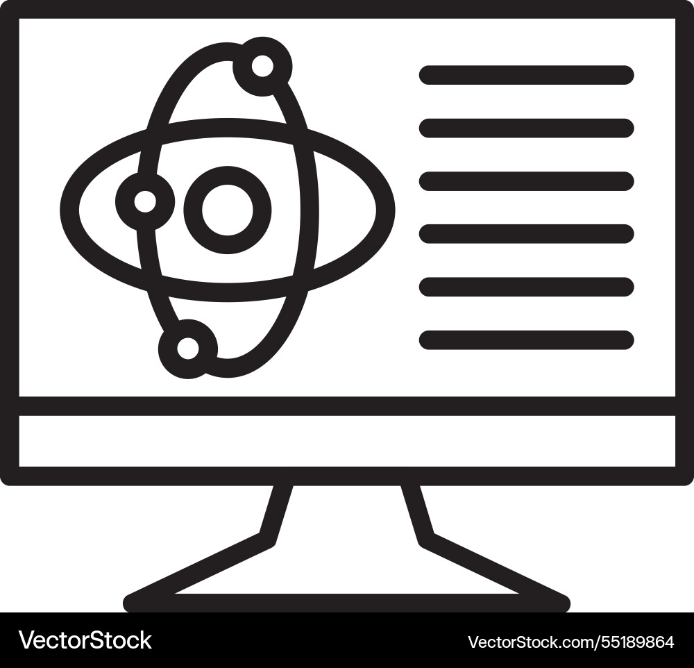 Monitor screen line icon design Vector Image