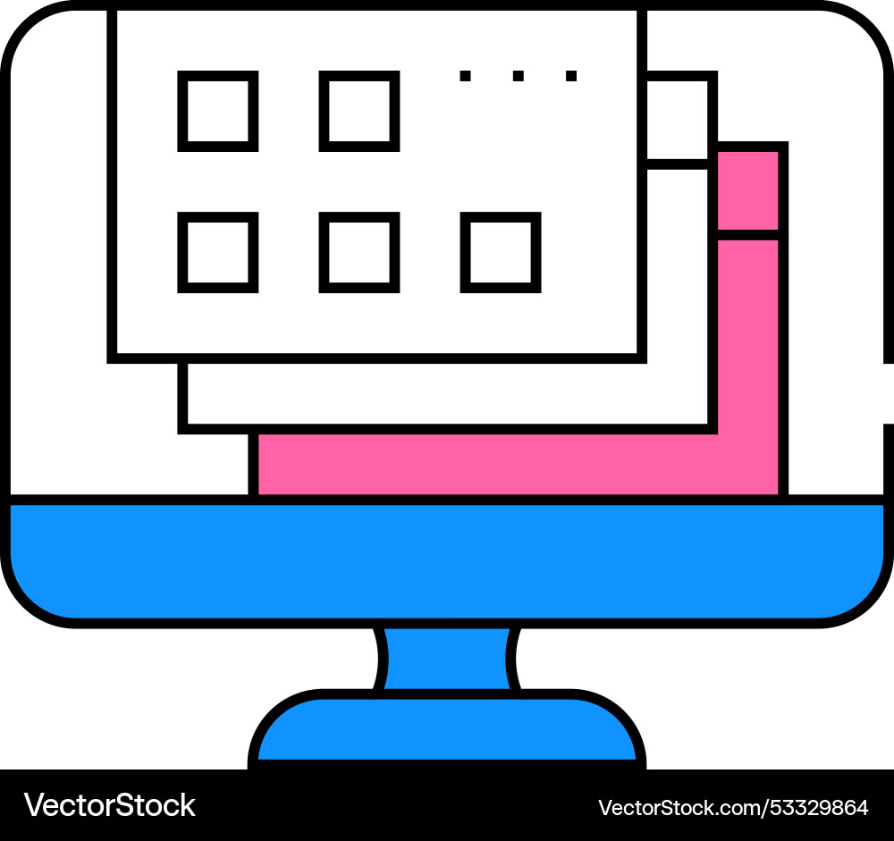 Opened windows of operating system icon color vector image