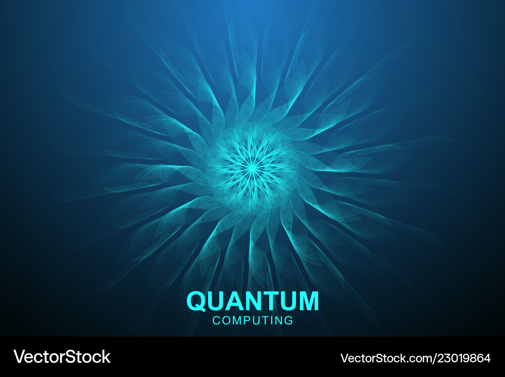 Quantum Computing & AI Technology vector image