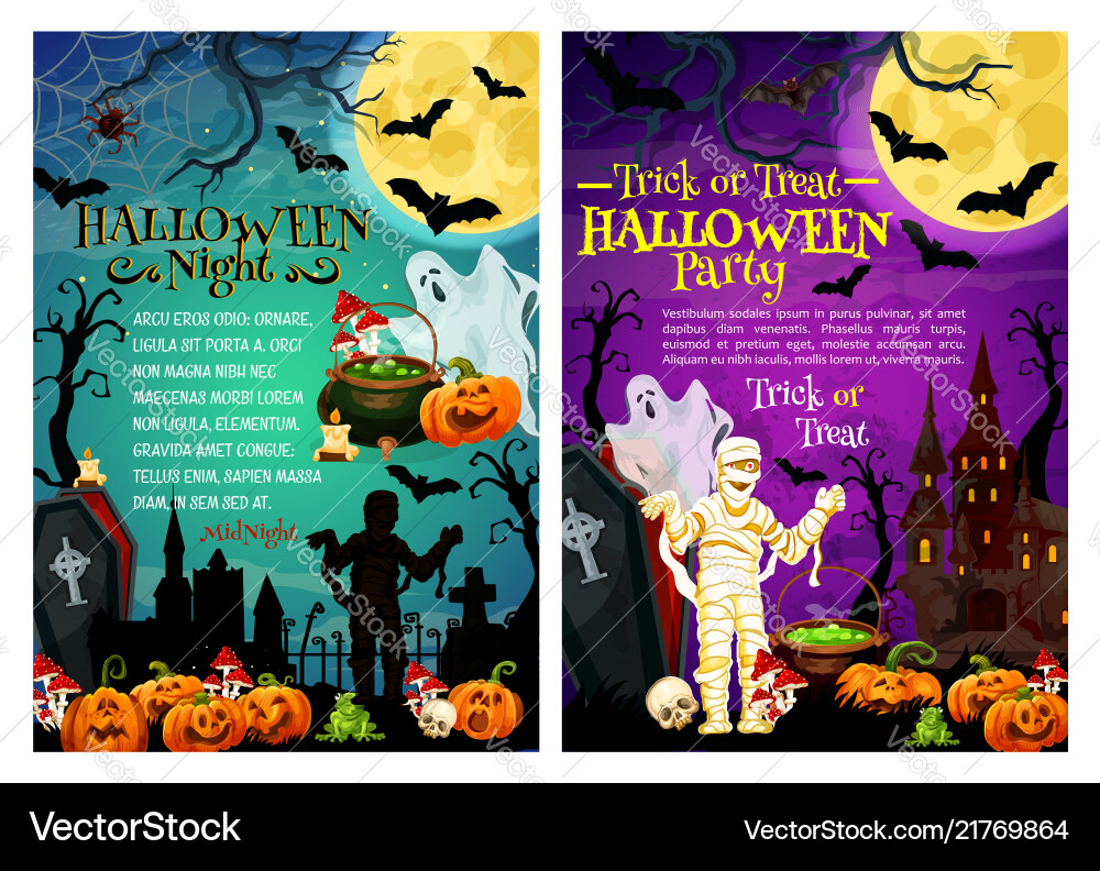 Spooky Halloween Party Poster vector image