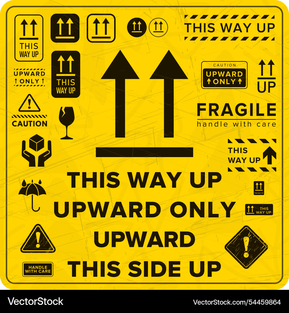 This way up correct orientation indicator This way up correct orientation indicator vector image