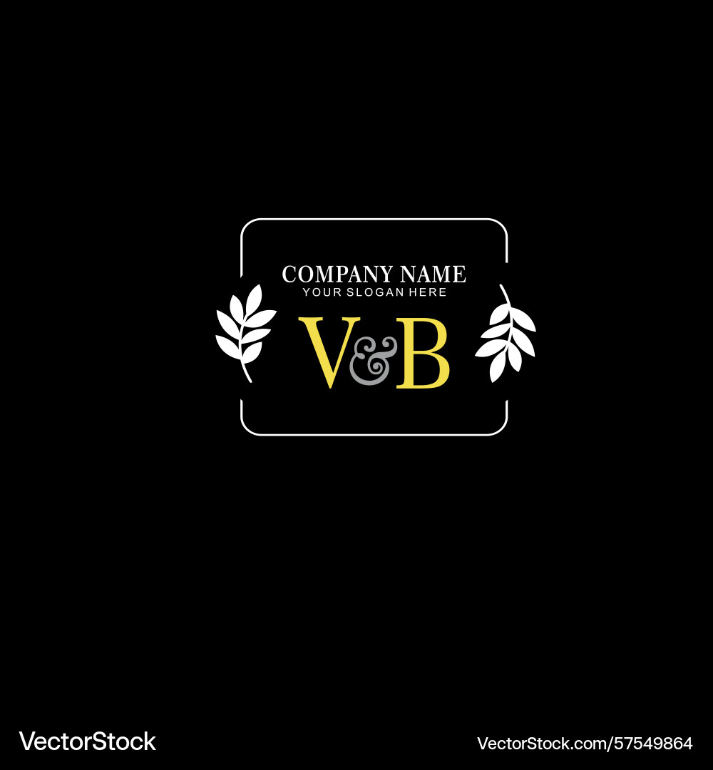 Vb initial logo with botanical circle design Vb initial logo with botanical circle design Vector Image