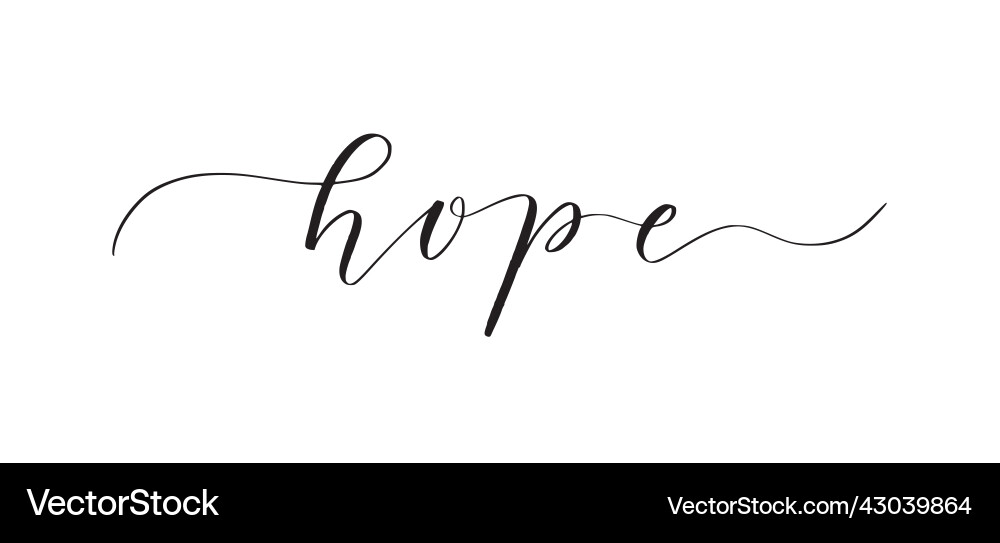 Word hope written in cute modern calligraphy Word hope written in cute modern calligraphy vector image