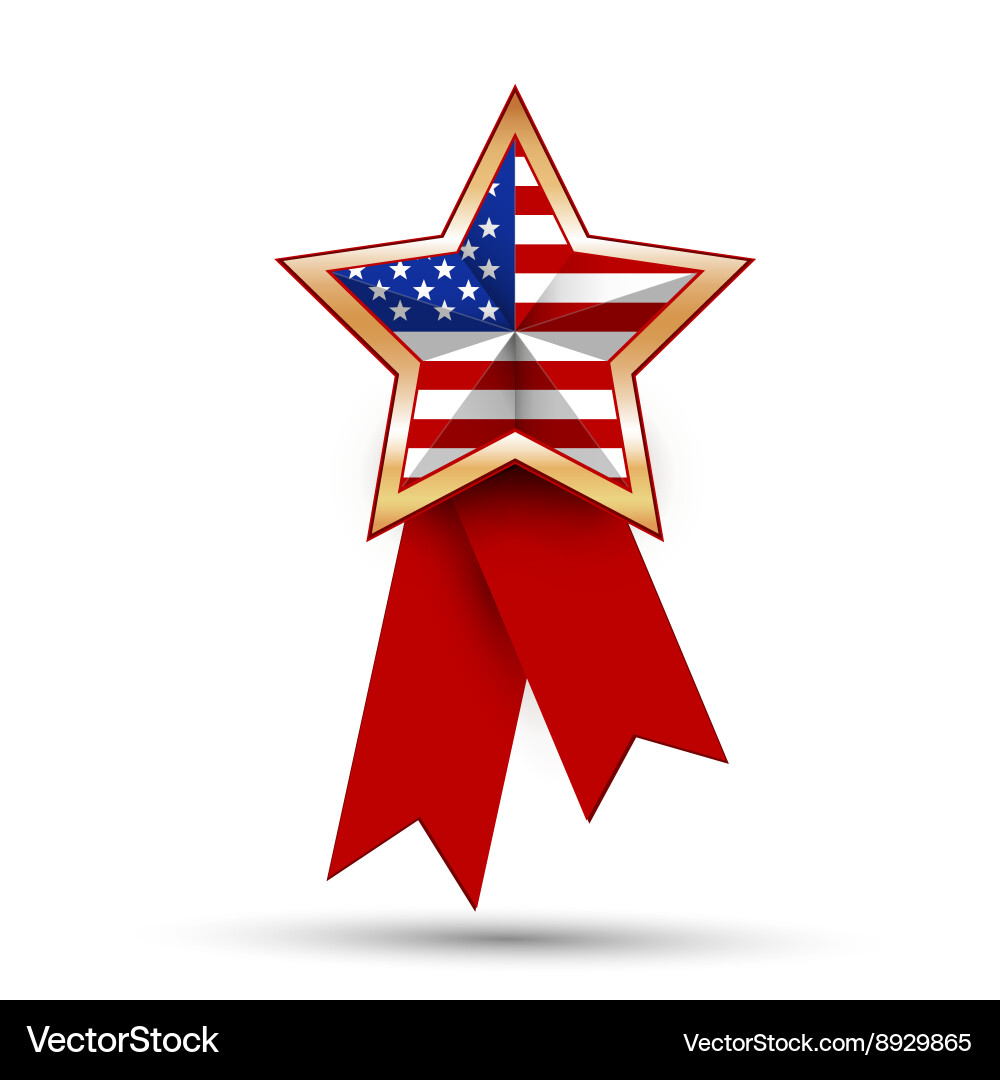 American flag as star shaped symbol Vector Image