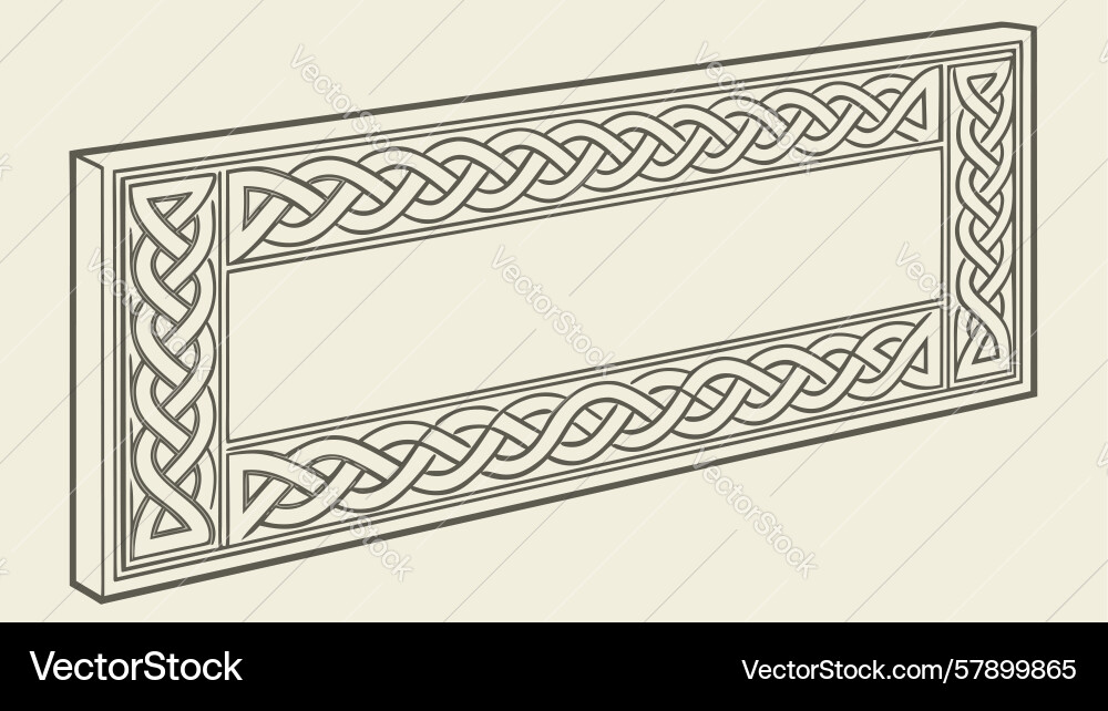Celtic knot pattern rectangle frame design Vector Image