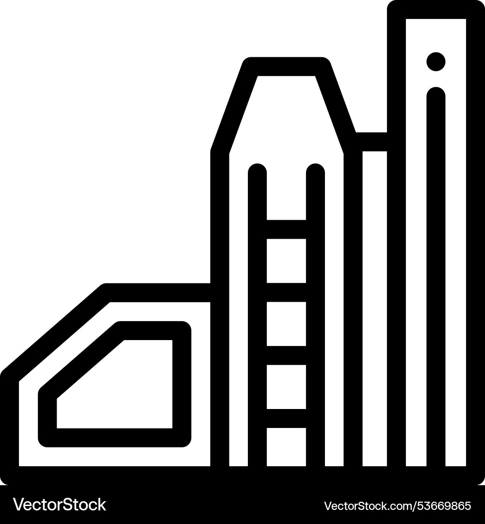 Factory icon thin linear style design isolated Factory icon thin linear style design isolated Vector Image