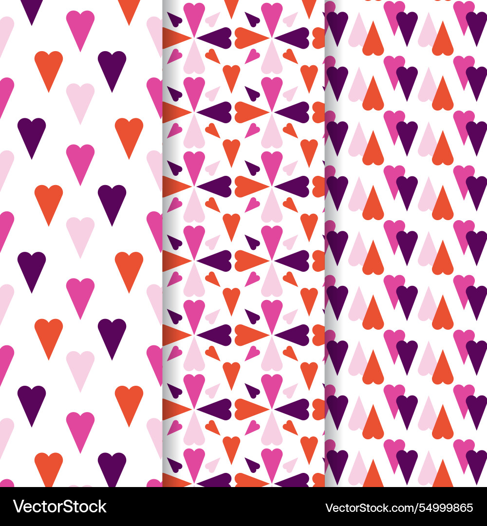 Heart pattern collection in flat design Vector Image