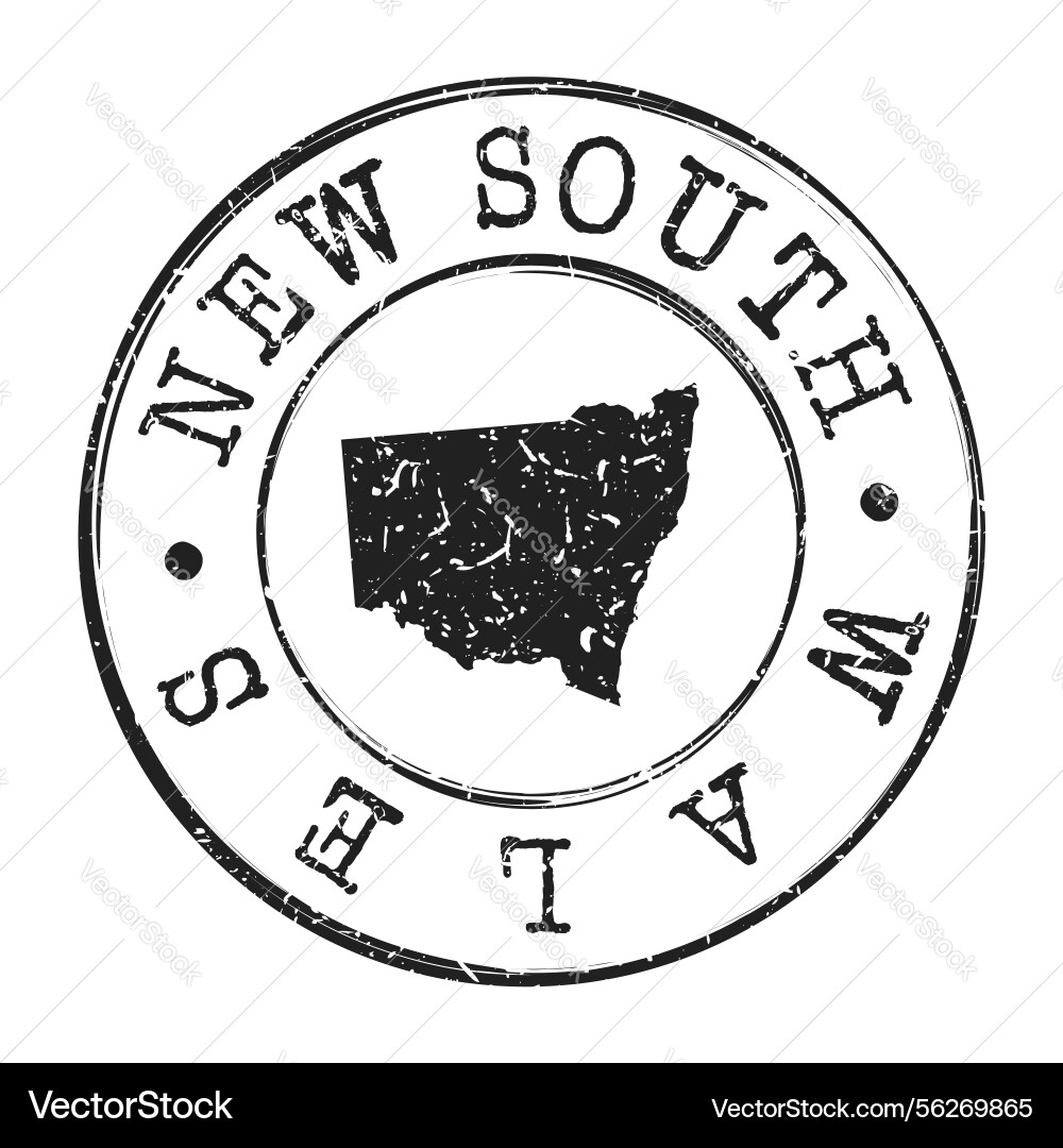 Neu Süden wales australia map postmark Neu Süden wales australia map postmark vektorbild