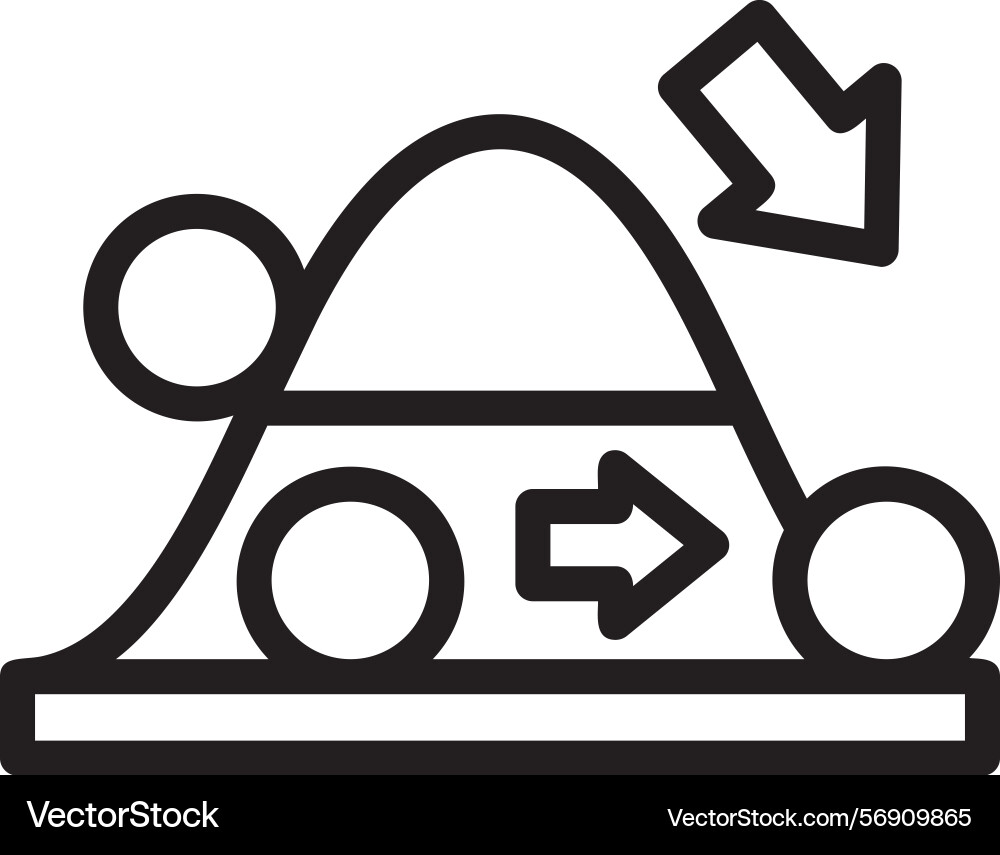 Quantum tunneling linear style icon design vector image