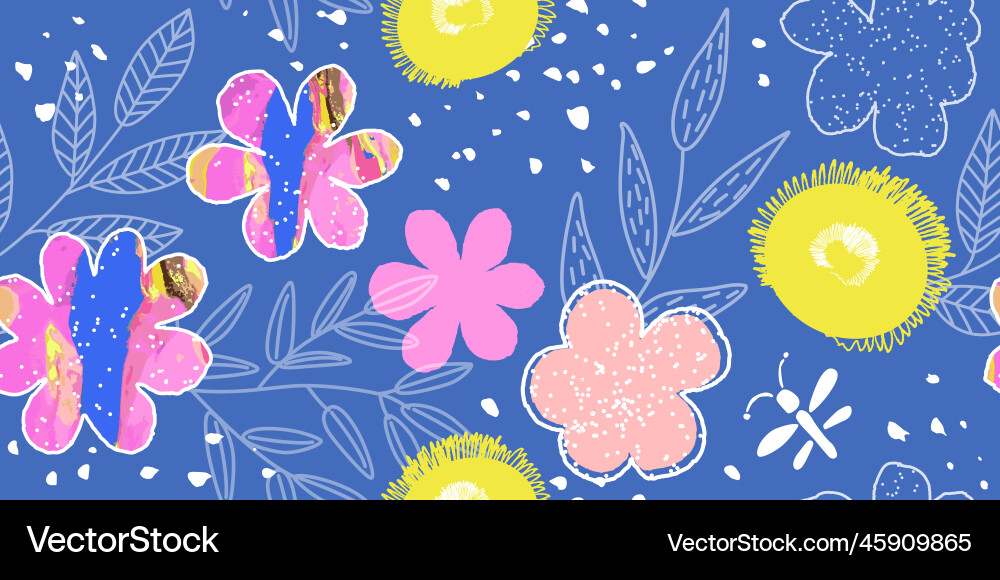 Seamless pattern with colorful flowersabstract Seamless pattern with colorful flowersabstract vector image