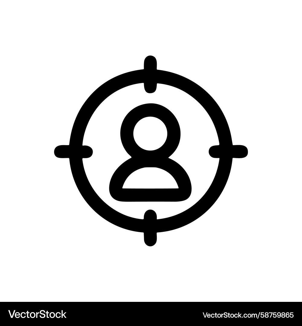 User Target Icon - Account Focus Vector Image