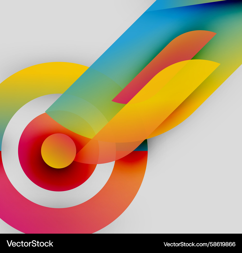 Abstract colorful design overlapping shapes Vector Image