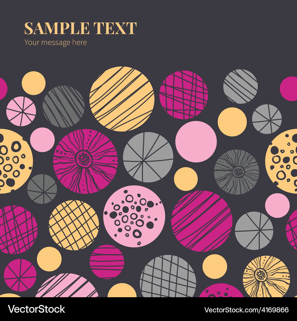 Abstract textured bubbles horizontal frame Vector Image
