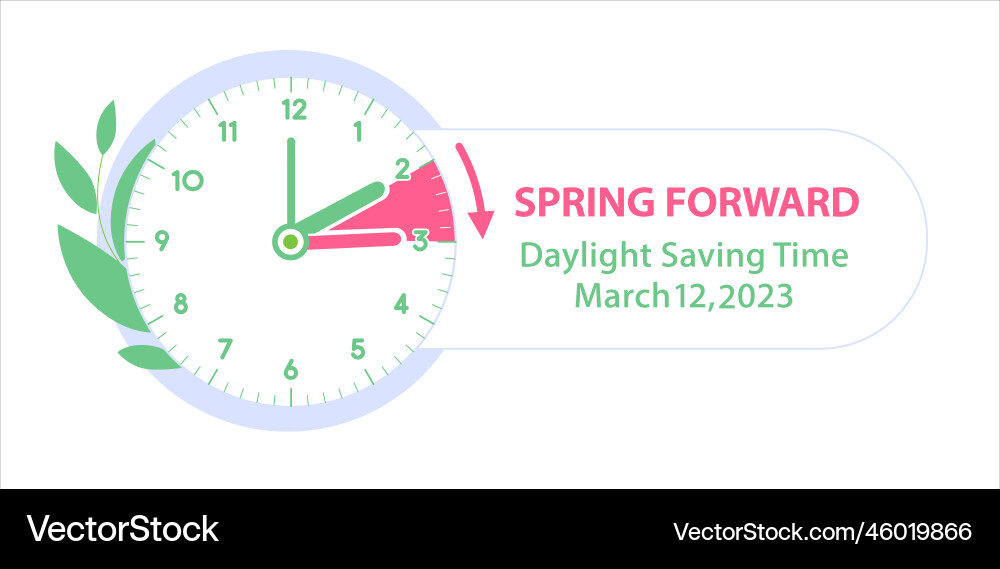 Daylight Saving Time 2023 - Spring Forward vector image