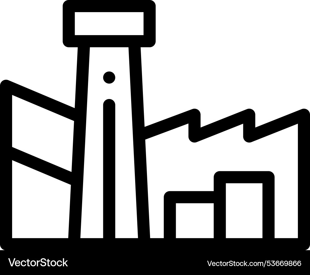 Factory icon thin linear style design isolated Factory icon thin linear style design isolated Vector Image