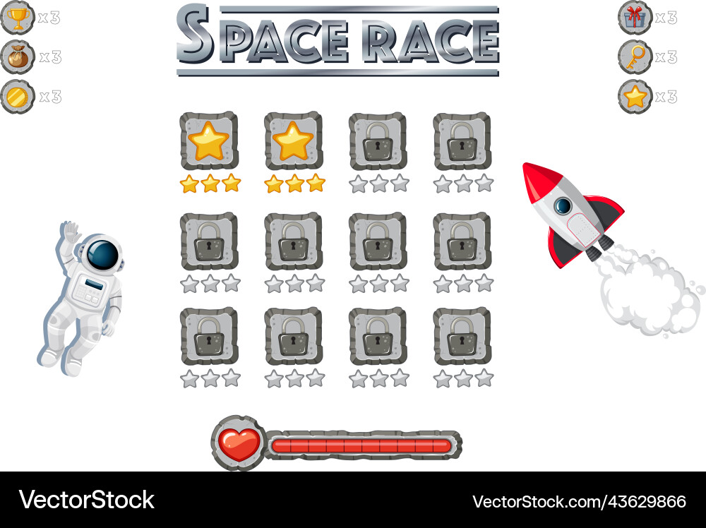 Game element template design set vector image