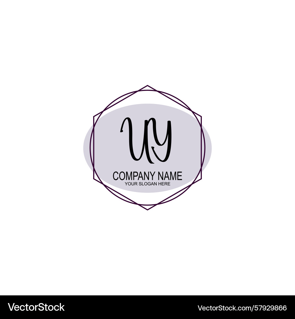 Handwriting logo concepts with initial uy Vector Image