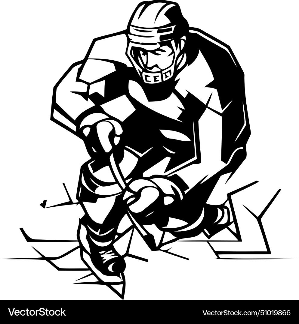 Ice hockey player Royalty Free Vector Image VectorStock