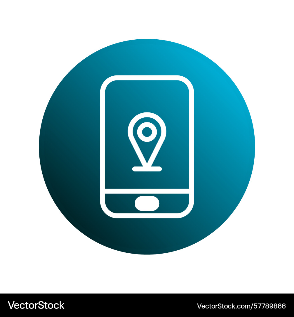 Smartphone application with location pointer vector image