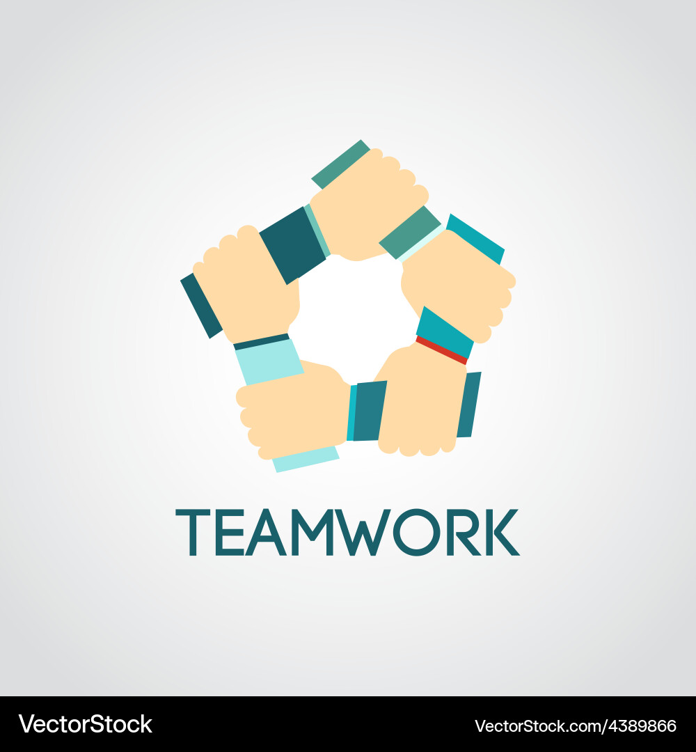Teamwork icons flat Royalty Free Vector Image - VectorStock